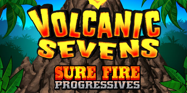 Sure Fire Progressives Volcanic Sevens Slots Logo