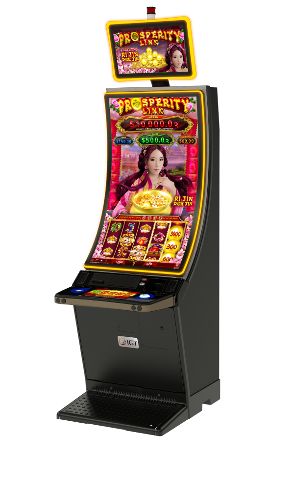 IGT's PeakSlant49 slot cabinet featuring Prosperity Link  premium video slot games.
