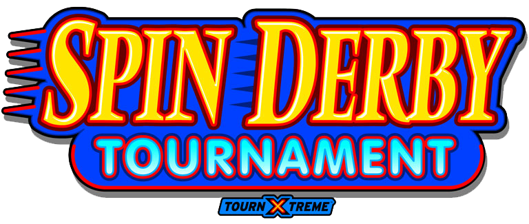 A blue, yellow, and red IGT Spin Derby Tournament logo featuring the IGT Tournxtreme system logo.