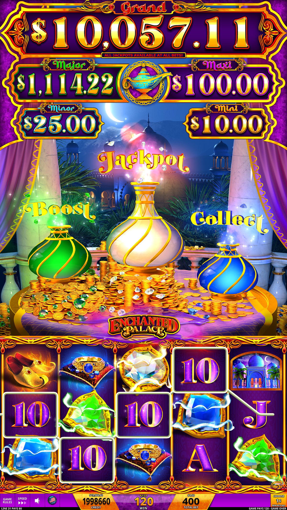 IGT's Mystery of the Lamp video slot gem bonuses 