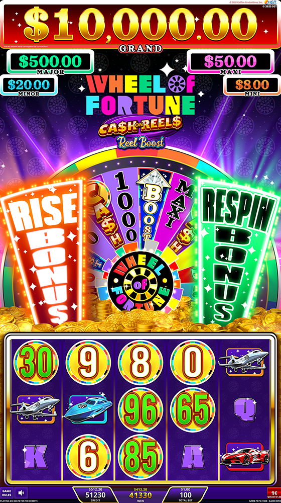 Image showing the Wheel of Fortune Cash on Reels base game screen