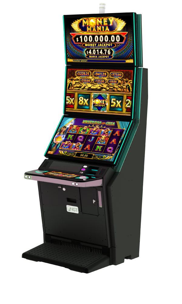 IGT's PeakSlant32 gaming cabinet featuring Money Mania.