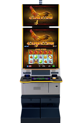 IGT's PeakSlant32 Gaming cabinet featuring Golden Rooster