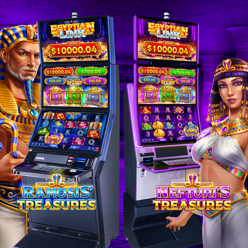 Egyptian Link Video Slots Featuring Ramosis Treasure and Nefturi Treasures