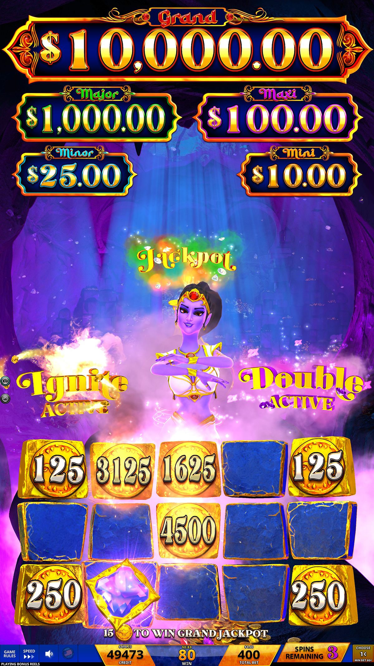 IGT's Mystery of the Lamp Genie showcasing the perceived persistence and extra bonuses features 